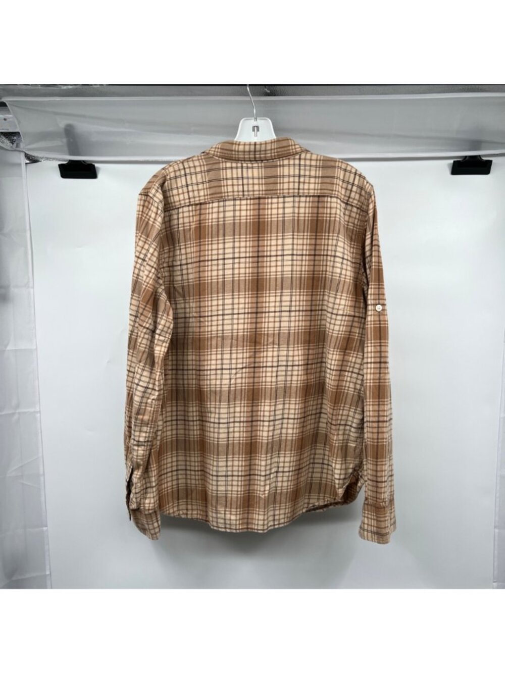 Lauren Ralph Lauren Womens Plaid Button Up Top Tan/Multi Long Sleeve Size XL - Picture 7 of 8